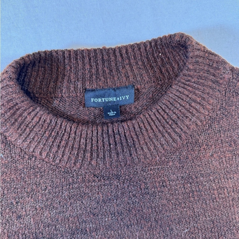 Fortune & Ivy Sweater in Brown, Rusy, and Gold - Picture 3 of 8